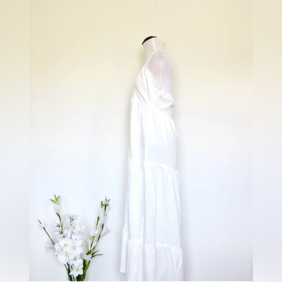 NEW! Princess Polly Lincoln Maxi Halter Top Dress Linen Blend White SZ 12 - Picture 13 of 14